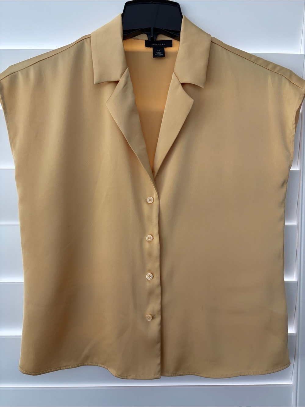 Nordstrom Halogen Pale Yellow Satin Shirt